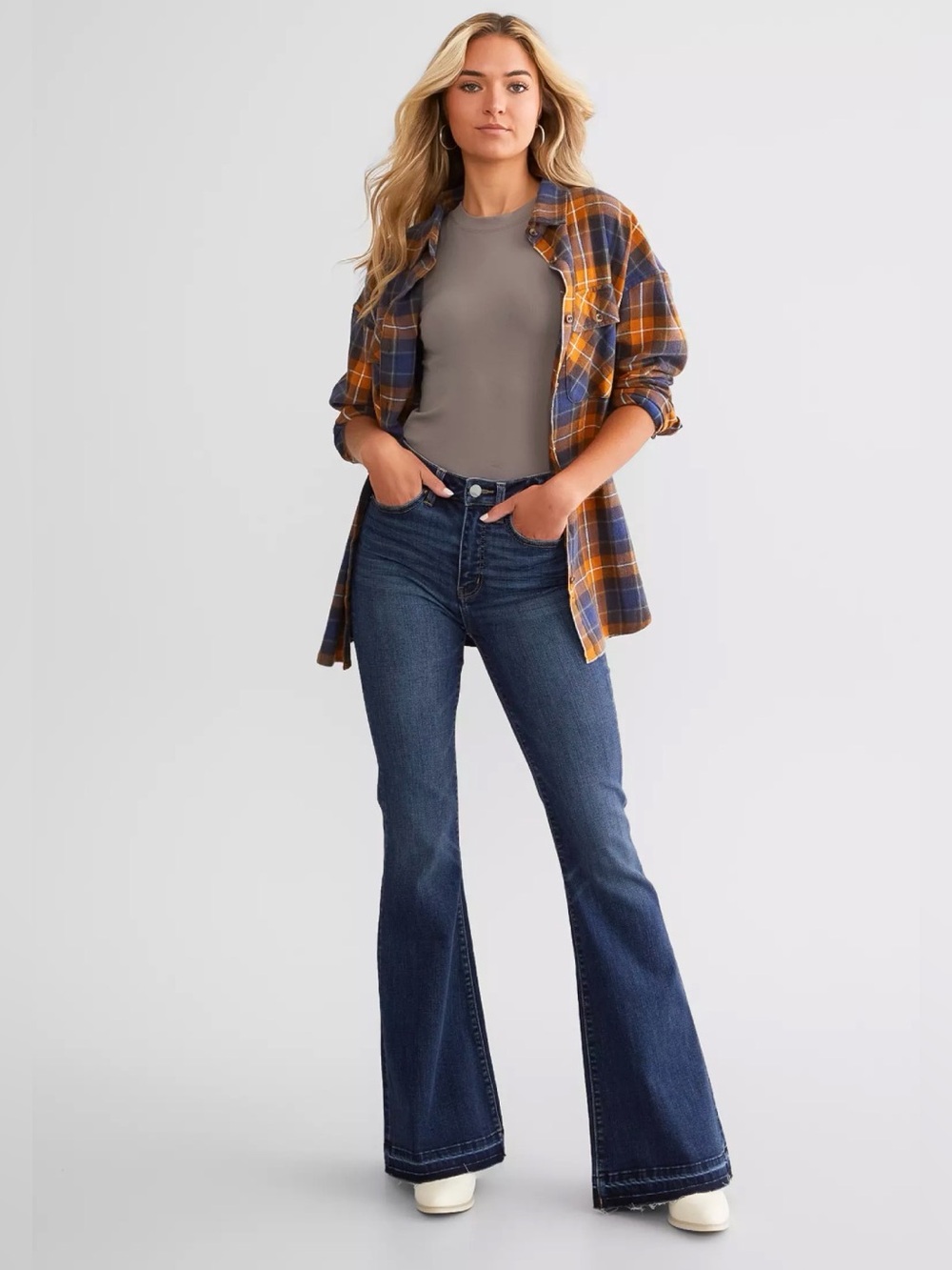 BKE Billie Super Flare Stretch Jean Shaben Size 26 x 32